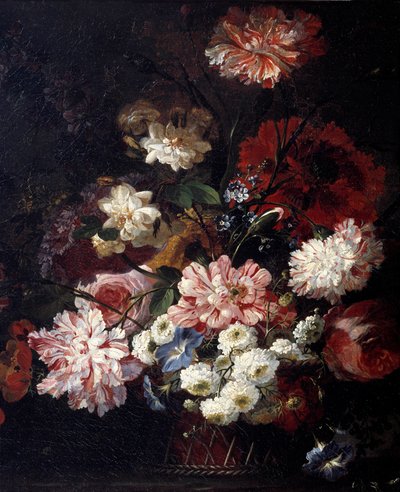 Cesto di fiori su un tavolo da Jean Baptiste Belin de Fontenay