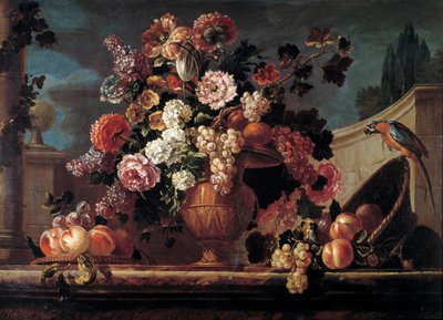 Fiori, frutti e pappagalli da Jean Baptiste Belin de Fontenay