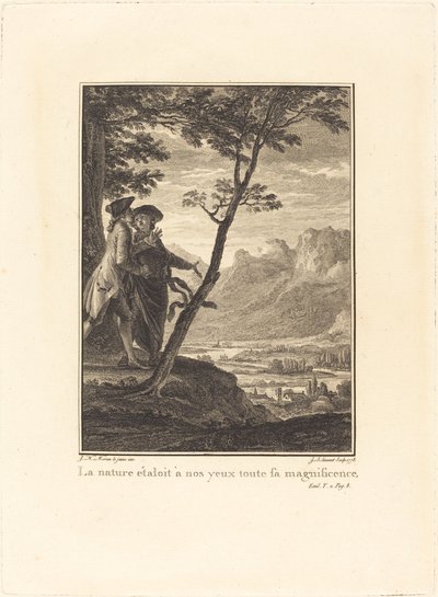 La natura mostrava ai nostri occhi tutta la sua magnificenza da Jean Baptiste Blaise Simonet after Jean Michel Moreau