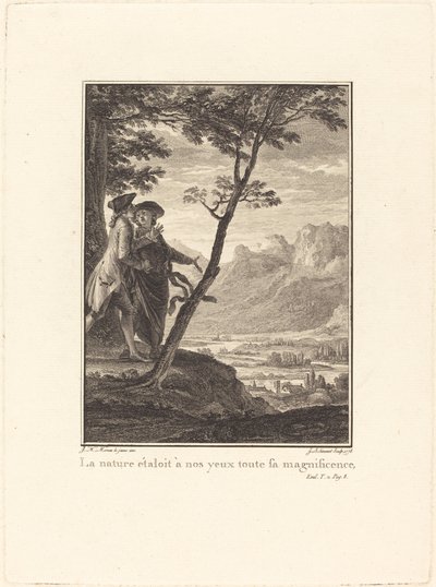 La natura mostrava ai nostri occhi tutta la sua magnificenza da Jean Baptiste Blaise Simonet after Jean Michel Moreau