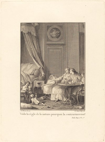 Voilà la règle de la nature, pourquoi la contrariez-vous? da Jean Baptiste Blaise Simonet after Jean Michel Moreau