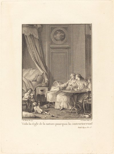 Ecco la regola della natura, perché la contraddici? da Jean Baptiste Blaise Simonet after Jean Michel Moreau