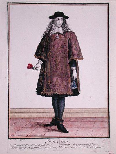 Il banditore di Beaune, fine XVII secolo da Jean Baptiste Bonnart