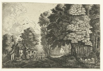 Pastore vicino al bordo del bosco da Jean Baptiste Bonnecroy