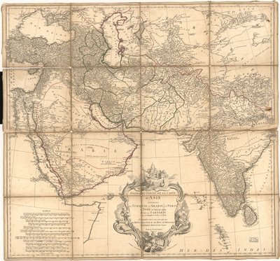 Rilievo mostrato da hachures e pittoricamente. Copia LC annotata con inchiostri per mostrare i confini. Disponibile anche attraverso il sito web della Biblioteca del Congresso come immagine raster da Jean Baptiste Bourguignon dAnville