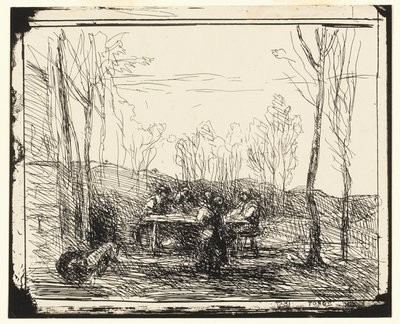 Un picnic nella radura da Jean Baptiste Camille Corot