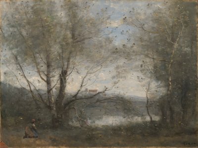 Uno Stagno Visto tra gli Alberi da Jean Baptiste Camille Corot