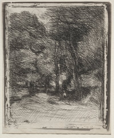 Un souvenir del Bas-Bréau, impressione originale 1858, stampato nel 1921 da Jean Baptiste Camille Corot