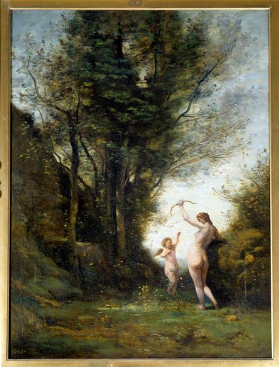 Una ninfa che gioca con un amore da Jean Baptiste Camille Corot