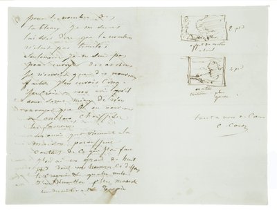 Lettera autografa al pittore paesaggista e politico Charles Le Roux, Parigi, 29 gennaio 1855 da Jean Baptiste Camille Corot