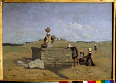 Bretoni alla fontana, villaggio di Batz da Jean Baptiste Camille Corot