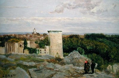 Castello di Falaise, c.1846 da Jean Baptiste Camille Corot