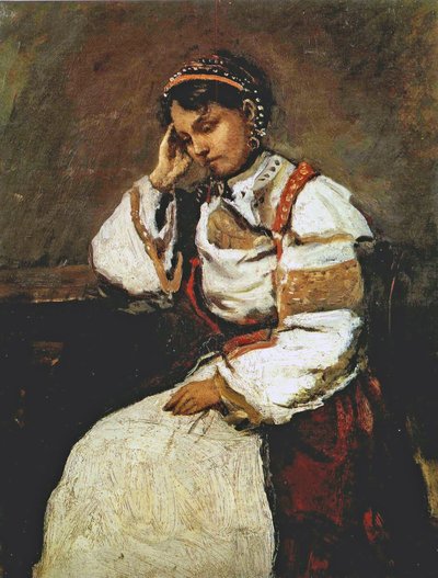 Corot - La zingara sognante, 1865-70 da Jean Baptiste Camille Corot