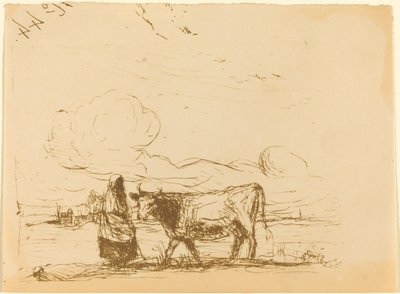 Mucca e il suo guardiano (La Vache et sa gardienne) da Jean Baptiste Camille Corot