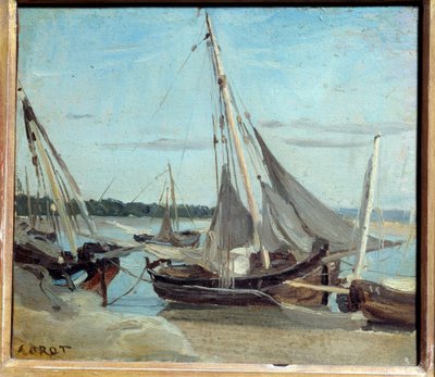 Barche da pesca nel canale di Trouville da Jean Baptiste Camille Corot