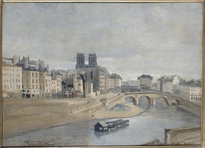 Francese: Le Quai des Orfèvres et le Pont Saint Michel Quai des Orfèvres et pont Saint-Michel di Jean-Baptiste Corot da Jean Baptiste Camille Corot