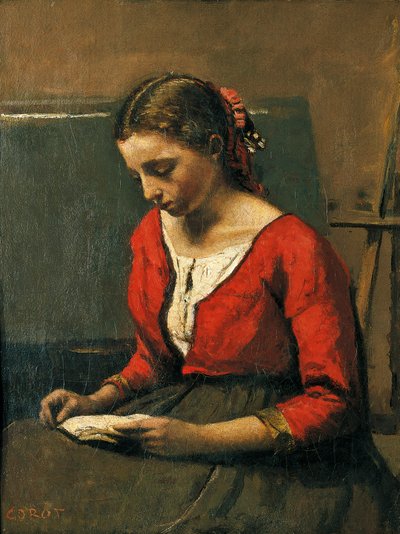Ragazza che legge da Jean Baptiste Camille Corot