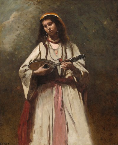 Zingara con Mandolino da Jean Baptiste Camille Corot