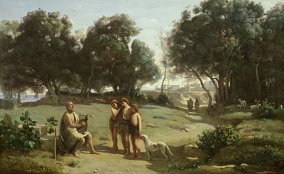 Omero e i pastori in un paesaggio da Jean Baptiste Camille Corot