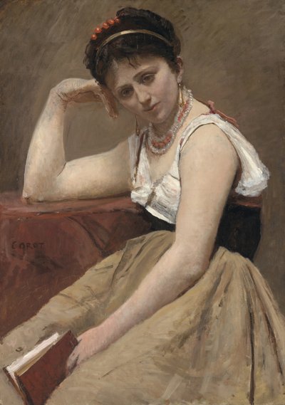 Lettura interrotta, c. 1870 da Jean Baptiste Camille Corot