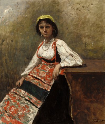 Donna italiana La Morieri, c. 1872 da Jean Baptiste Camille Corot