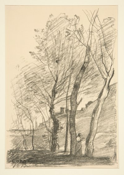La Lettura sotto gli Alberi da Jean Baptiste Camille Corot