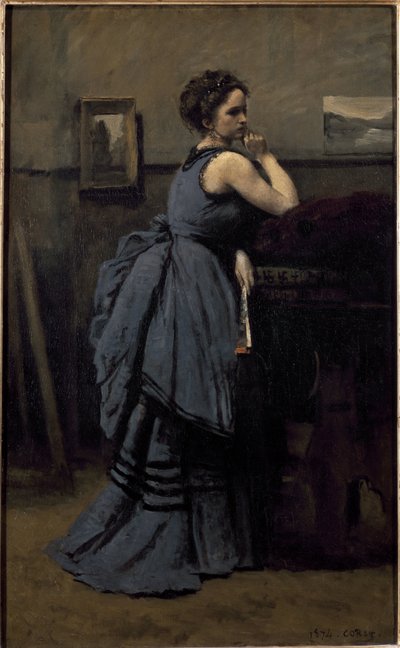 Signora in blu da Jean Baptiste Camille Corot