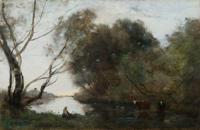 Lago: tramonto da Jean Baptiste Camille Corot
