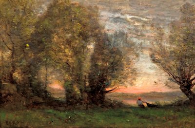 I pescatori, effetto della sera da Jean Baptiste Camille Corot