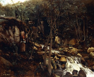 Lormes - Un Torrente con un Contadino in Piedi, che Filava Lana da Jean Baptiste Camille Corot