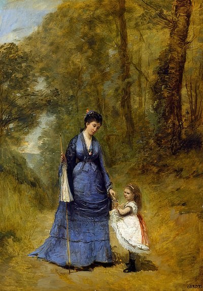 Madame Stumpf e sua figlia da Jean Baptiste Camille Corot