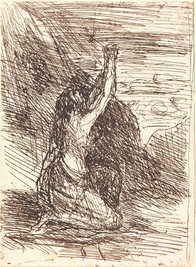 Maria Maddalena in ginocchio, 1858 da Jean Baptiste Camille Corot