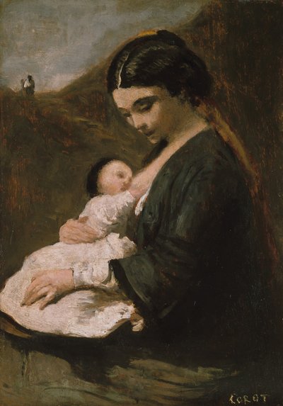 Madre e figlio, probabilmente anni 1860 da Jean Baptiste Camille Corot