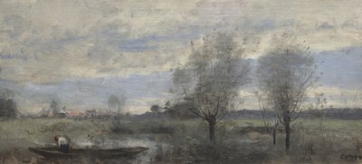 Palluel, Barcaiolo nelle Paludi da Jean Baptiste Camille Corot