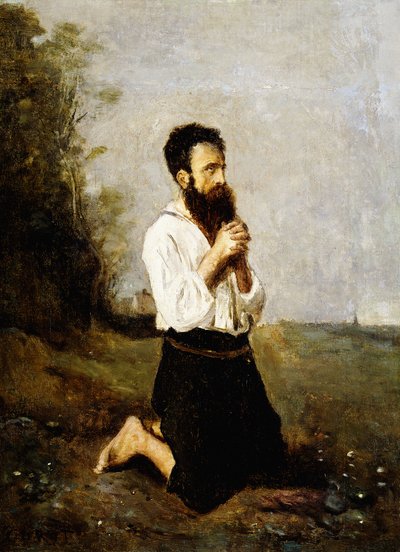 Contadino in preghiera da Jean Baptiste Camille Corot