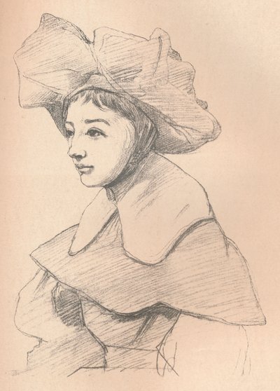 Ritratto di una Giovane Donna con un Grande Cappello, My Hagar da Jean Baptiste Camille Corot