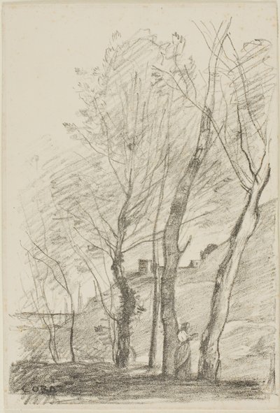 Lettura sotto gli alberi da Jean Baptiste Camille Corot