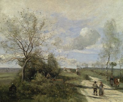 Saintry, vicino a Corbeil, la strada bianca da Jean Baptiste Camille Corot