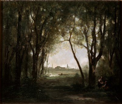 Scena vicino a un lago, 1860-1873 da Jean Baptiste Camille Corot
