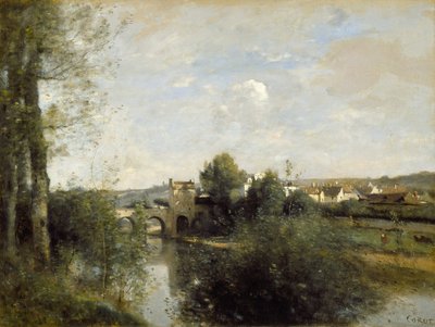 Senna e vecchio ponte a Limay da Jean Baptiste Camille Corot