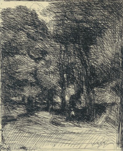 Ricordo di Bas-Bréau da Jean Baptiste Camille Corot