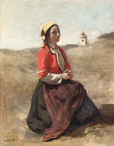 Il bretone in preghiera da Jean Baptiste Camille Corot