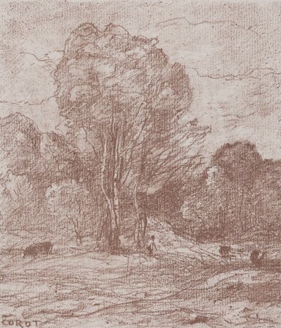 Il Luogo di Riposo delle Mucche, 1871 da Jean Baptiste Camille Corot