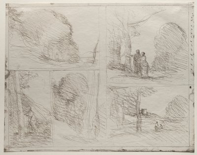 Il giardino di Pericle, La via dei pittori, Scrawl, Il grande taglialegna, stampato nel 1921 da Jean Baptiste Camille Corot