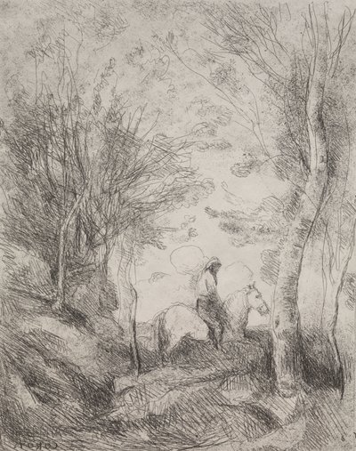 Il grande cavaliere nel bosco da Jean Baptiste Camille Corot