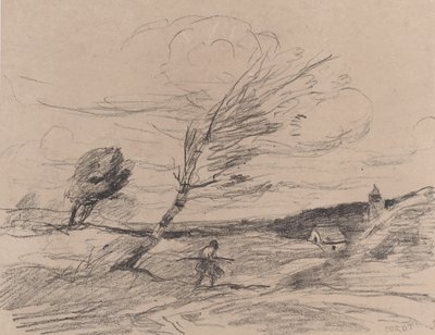 La raffica di vento da Jean Baptiste Camille Corot