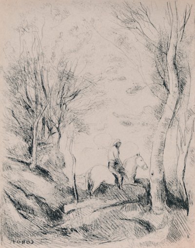 Il Cavaliere nel Bosco, c.1854 da Jean Baptiste Camille Corot