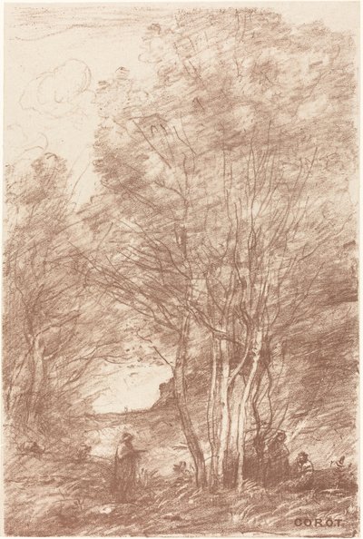 Il ritiro dei filosofi da Jean Baptiste Camille Corot