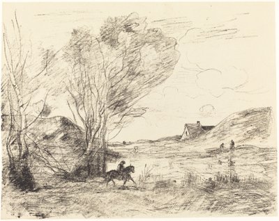 Il cavaliere tra i canneti da Jean Baptiste Camille Corot