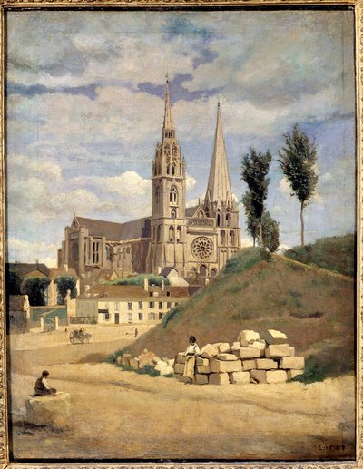 La cattedrale di Chartres. Vista esterna della Cattedrale di Notre-Dame di Chartres da Jean Baptiste Camille Corot